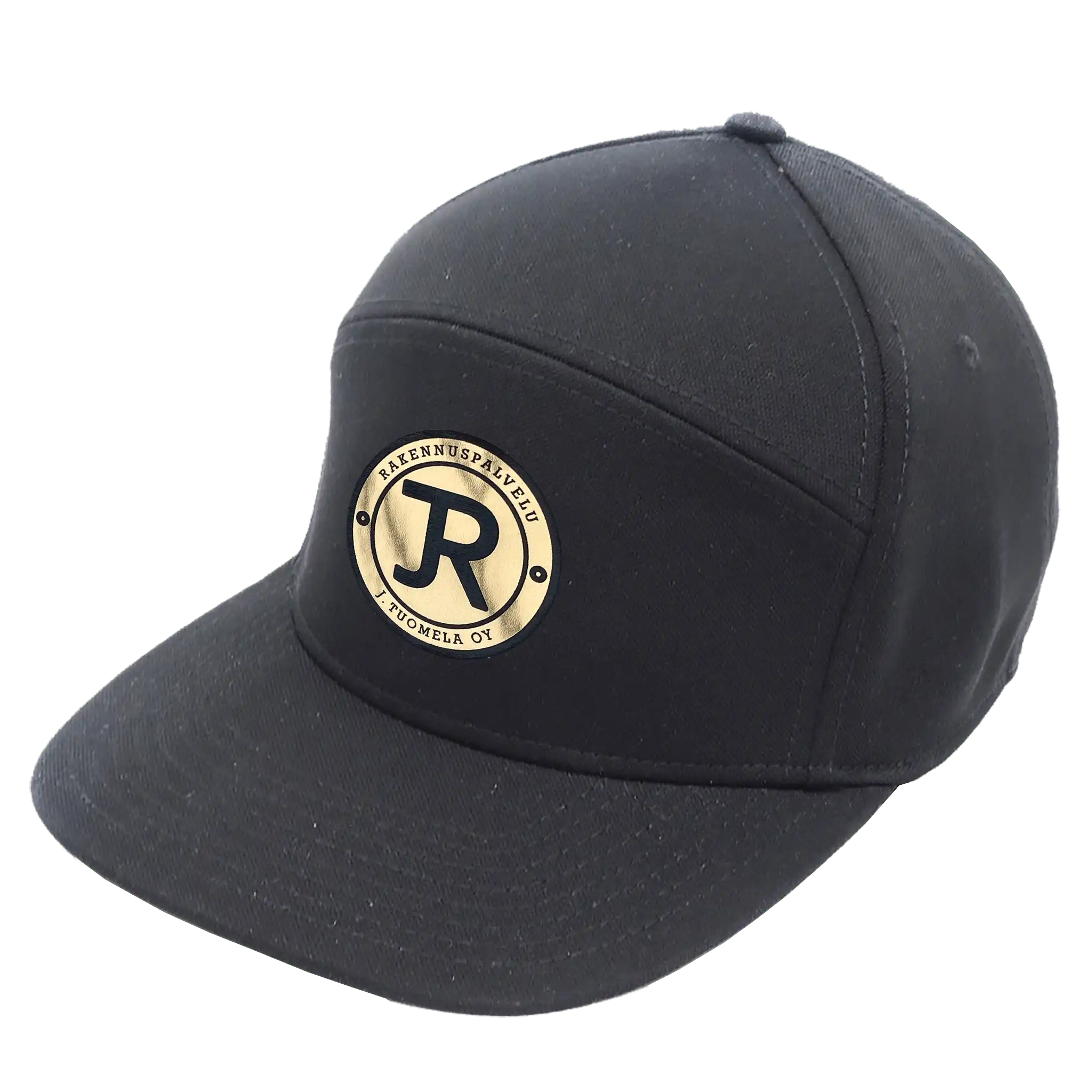 Musta CREATE 2in1 snapback lippis omalla logolla – muotoiltava suoralippa, laser-merkattu kultamerkki, coFEE 4340