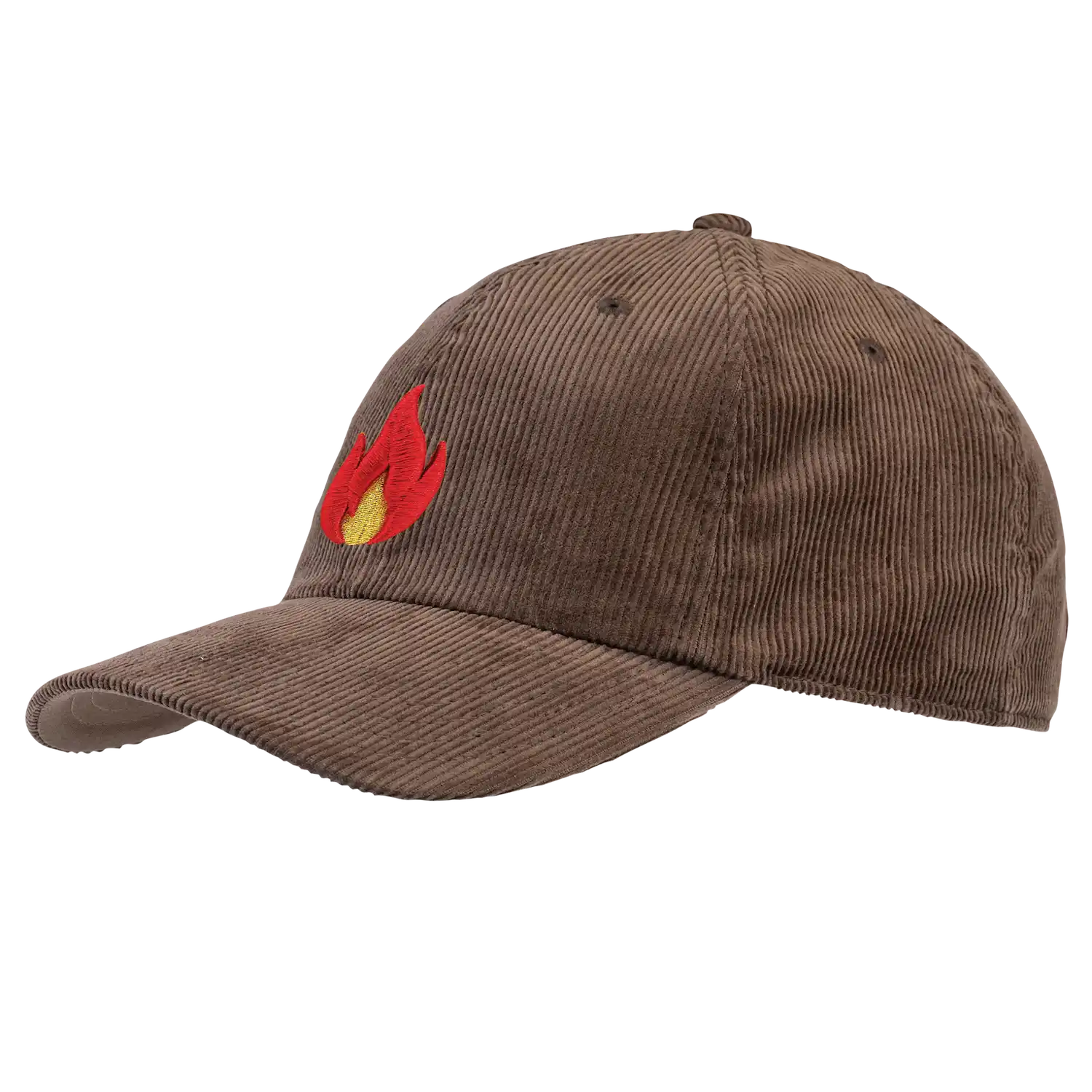 Ruskea vakosametti sametti lippis brodeerauksella omalla logolla – Corduroy 4440 coFEE