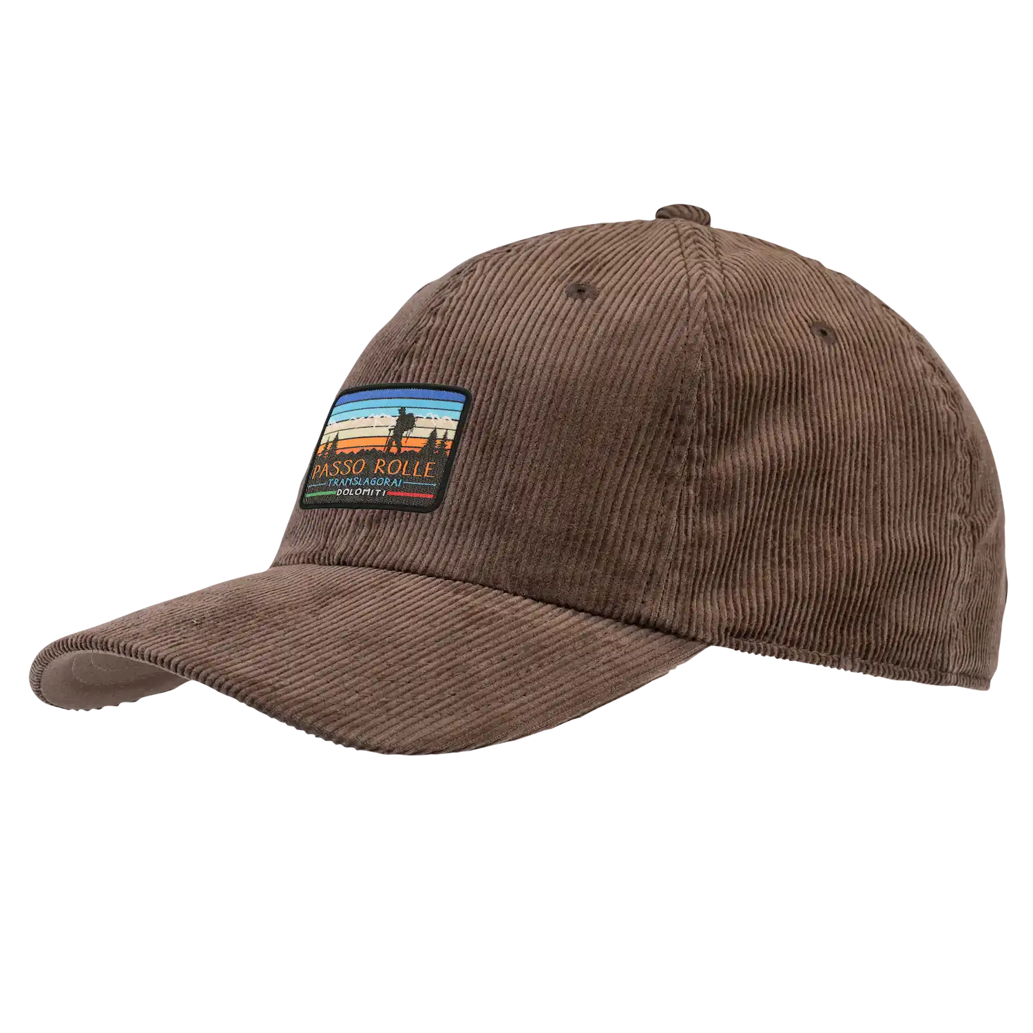 Ruskea Vakosametti sametti lippis kangasmerkillä omalla logolla – Corduroy 4440 coFEE