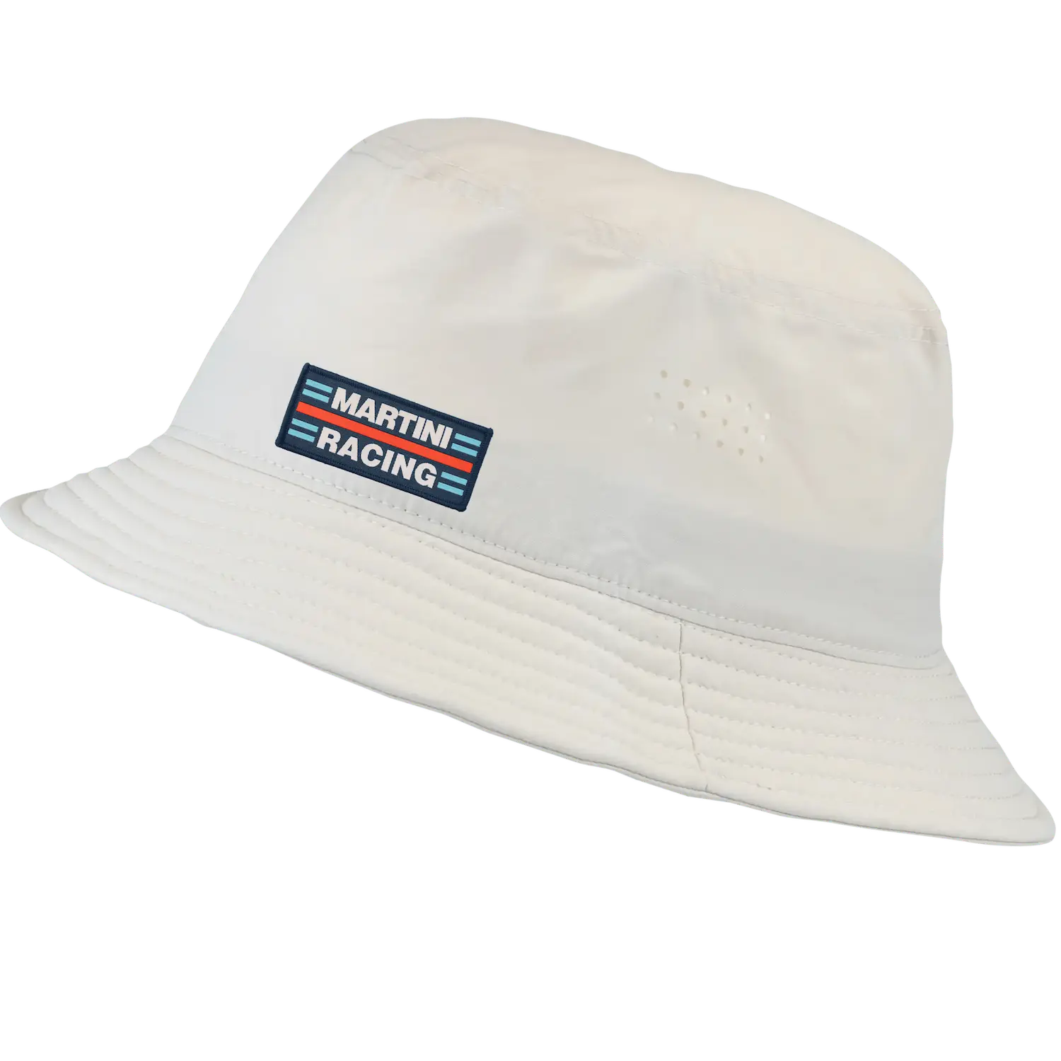 Kalahattu omalla logolla – kudottu kangasmerkki kalastajanhatun otsassa