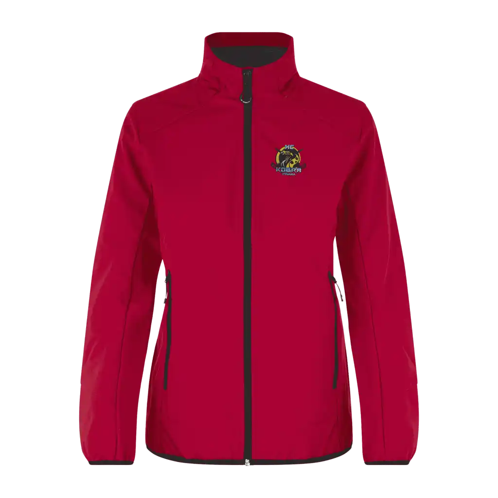 ID® CORE Soft Shell Jacket naiset punainen – takki omalla logolla – Colorstop transfer logo (0856)