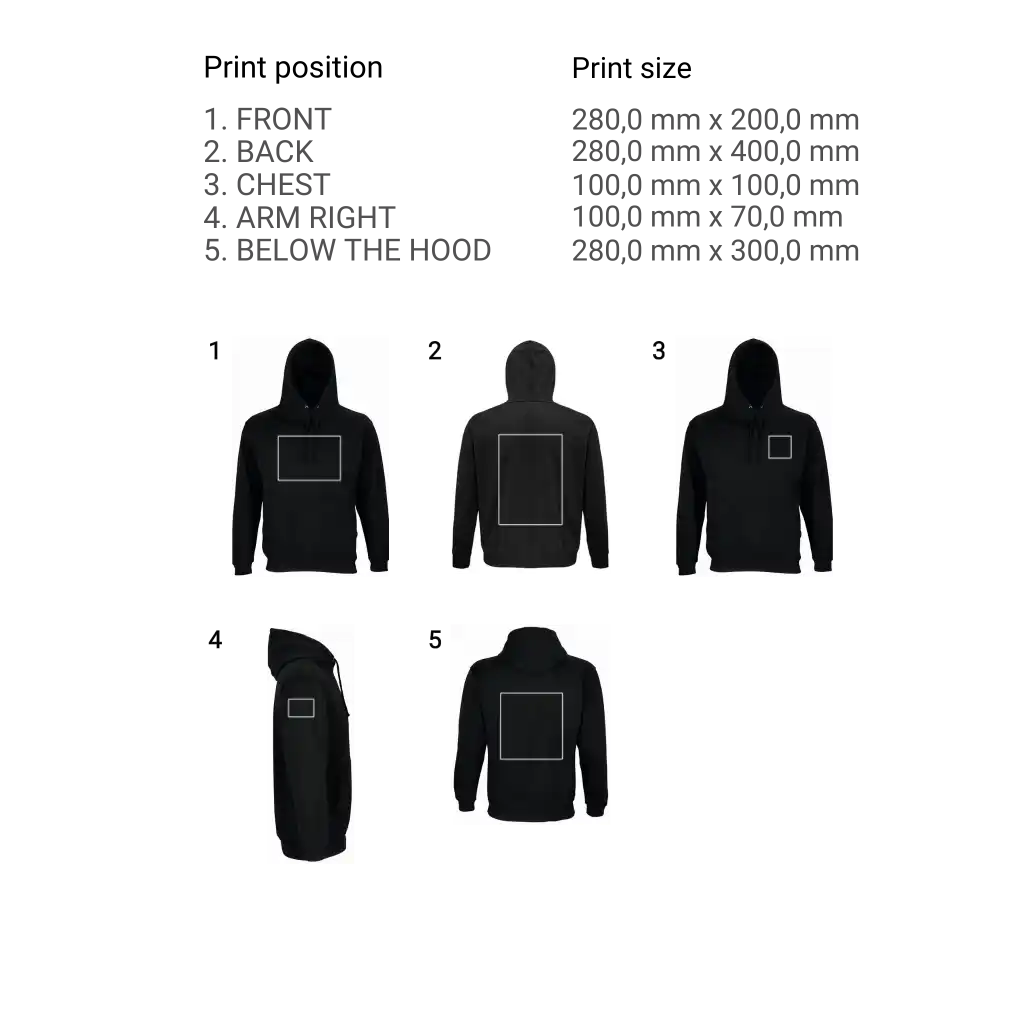 SOL’S CONDOR Unisex Huppari - Logon painatus / L - Hupparit