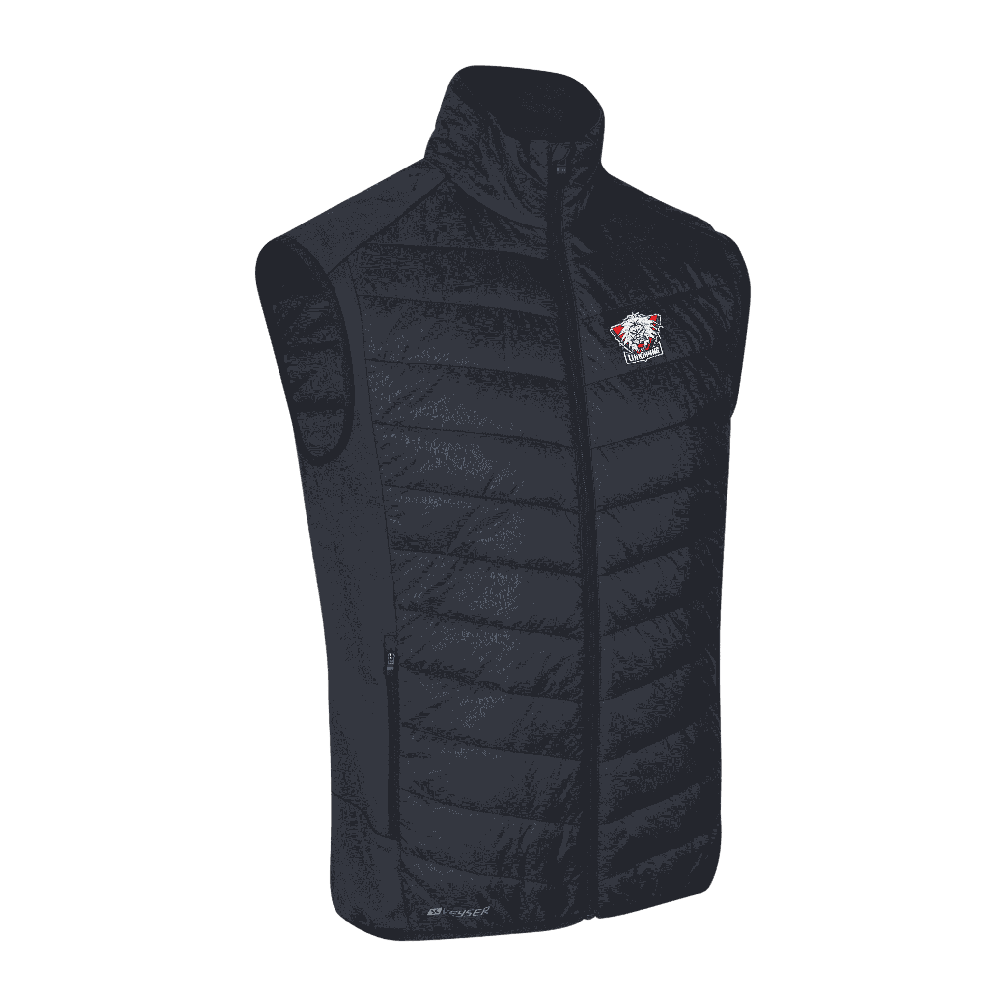 Navy GEYSER liivi ID® G21033 brodeerattu logo rinnassa – yritysliivi omalla logolla