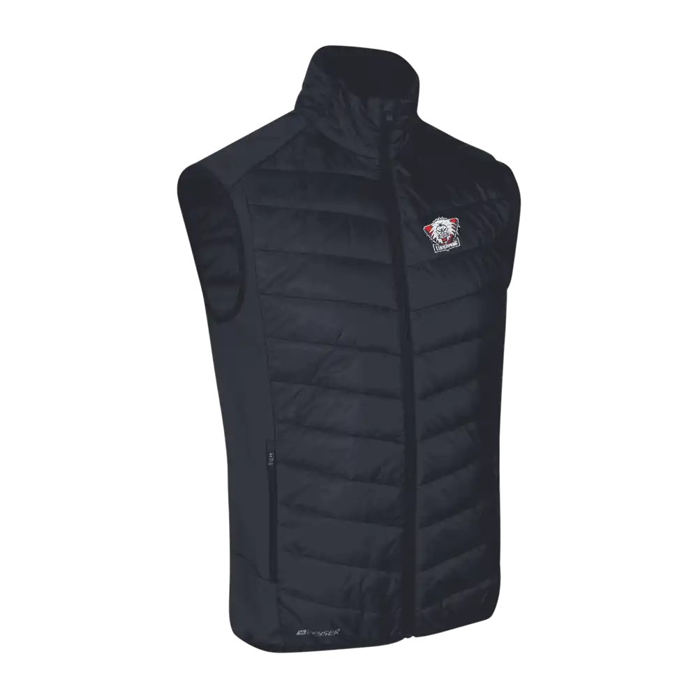 Navy GEYSER liivi ID® G21033 brodeerattu logo rinnassa – yritysliivi omalla logolla