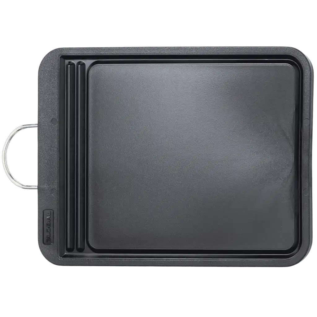 Musta Global muovileikkuulauta (36.5cm) teräskahvalla