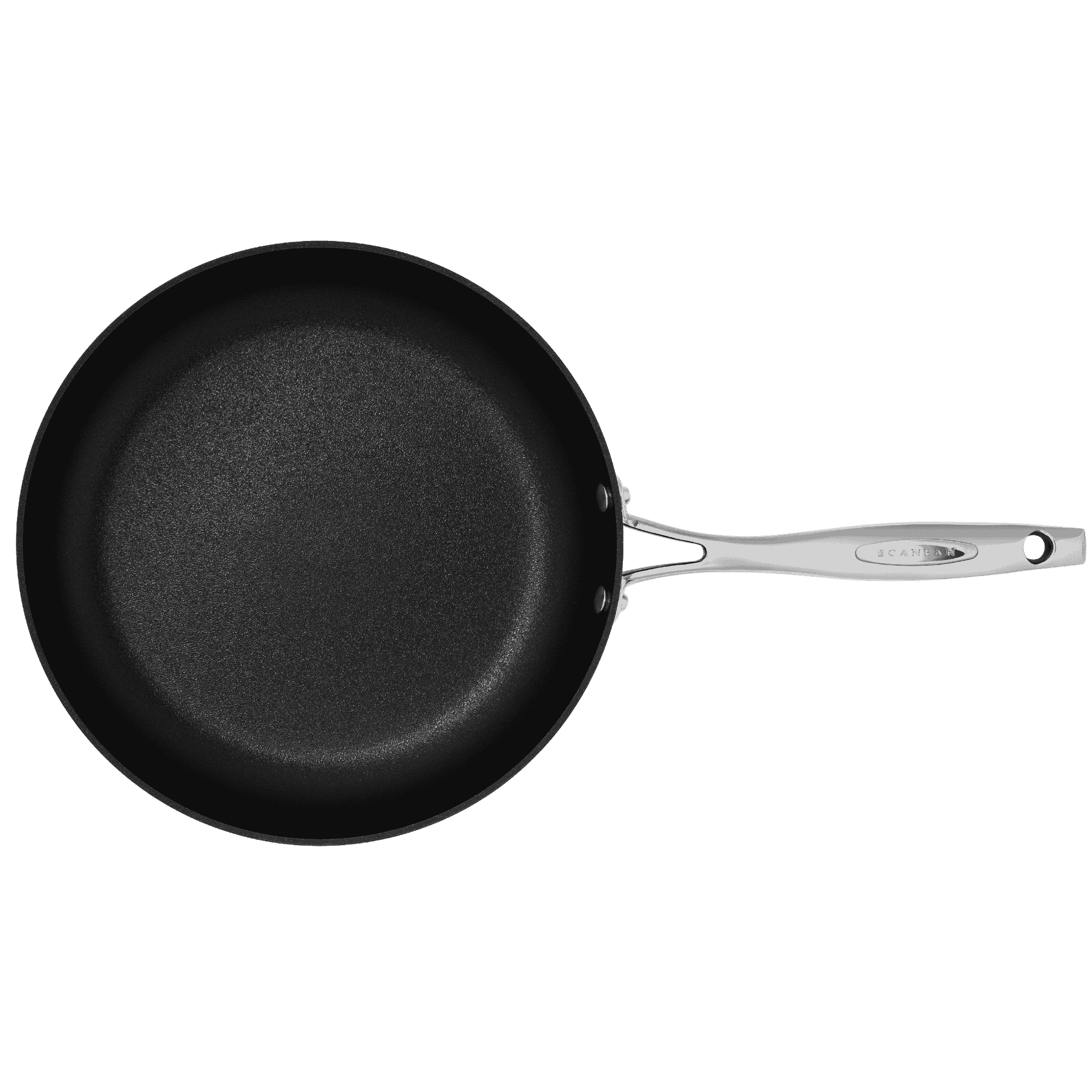 Scanpan HaptIQ 28cm paistinpannu ylhäältä, ergonominen kahva