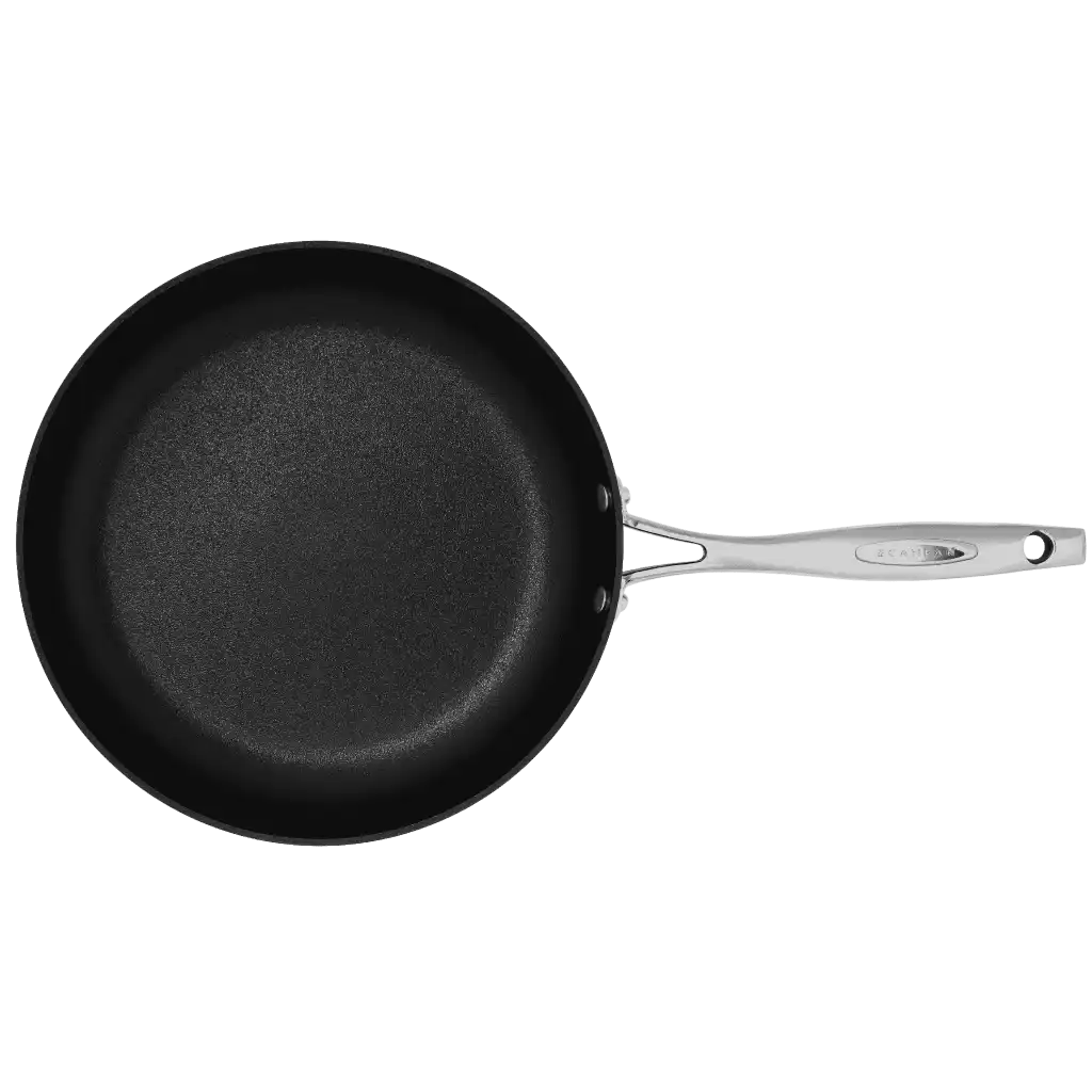 Scanpan HaptIQ 28cm paistinpannu ylhäältä, ergonominen kahva