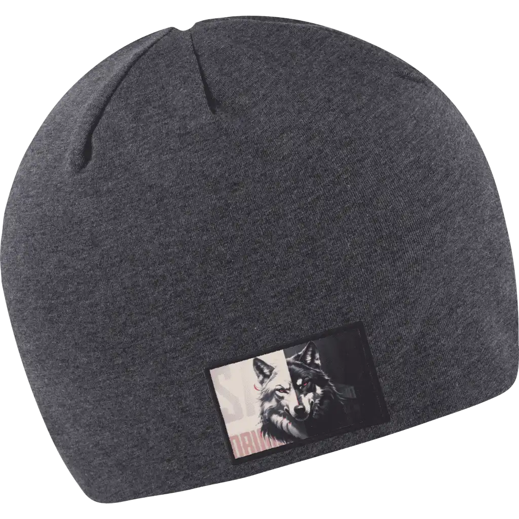 Fleece Trikoopipo omalla logolla - Harmaa kangasmerkki logolla