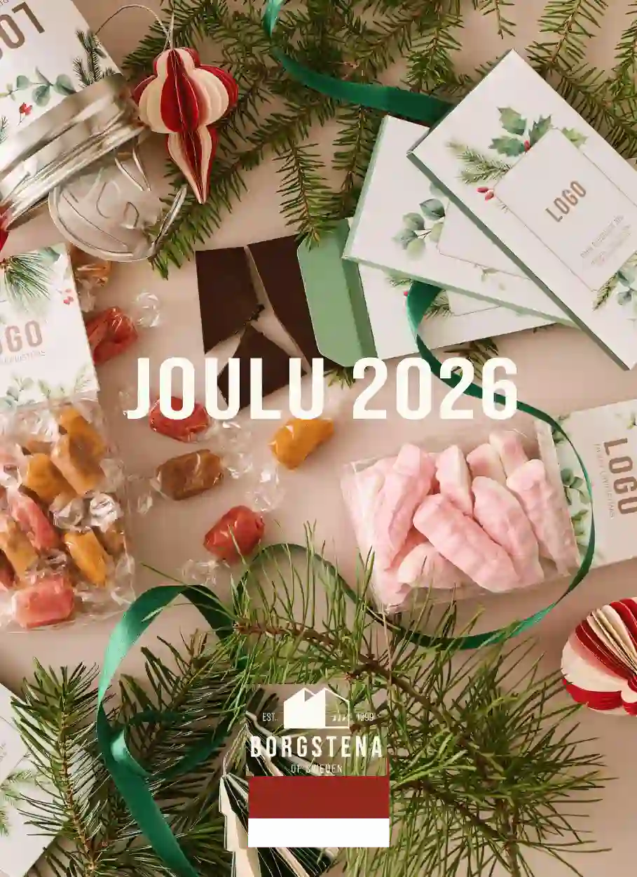 Borgstena Joululahjat 2026 makeisten ja personoitujen yrityslahjojen kuvaston kansi