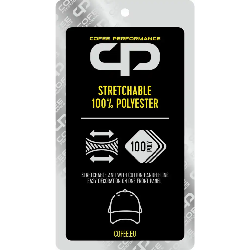 Hangtag  jossa lukee. Joustava materiaali lippalakkiin! - ZigiZagi 