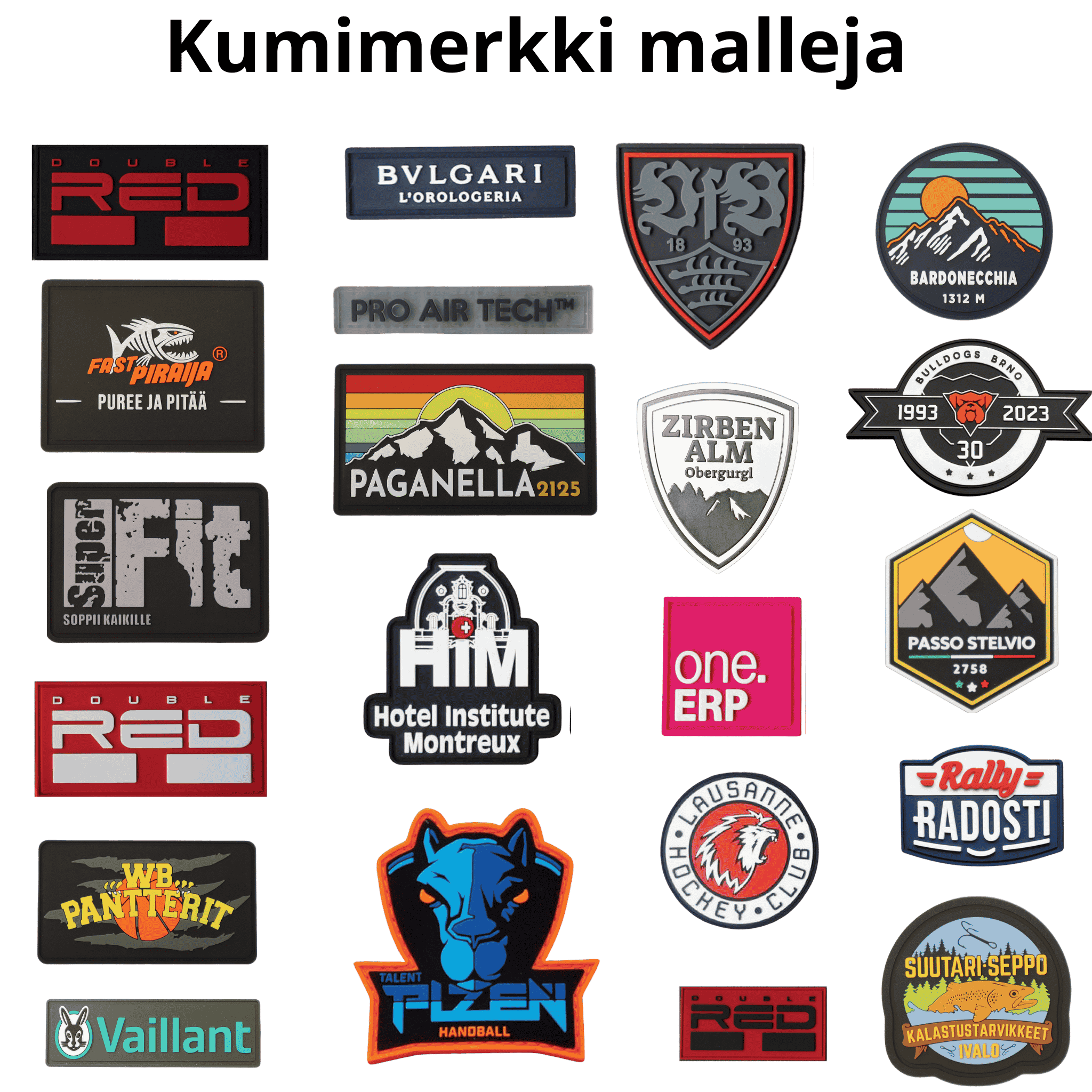 Recycled cool comford lippis omalla logolla - Kumimerkki malleja oman logo lippalakin suunnitteluun.
