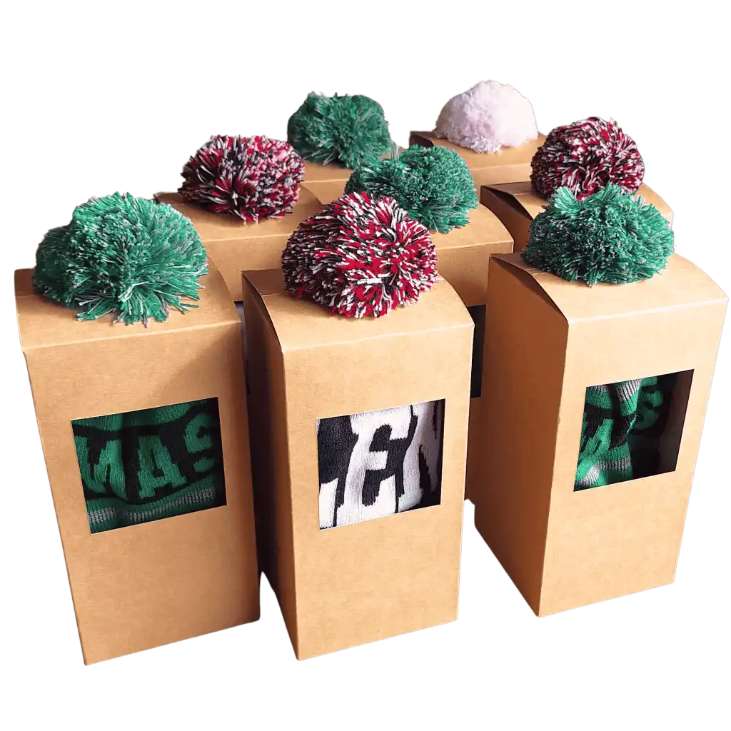 Useita ZigiZagin ekologisia lahjarasioita pipoille, kuvattuna yläviistosta