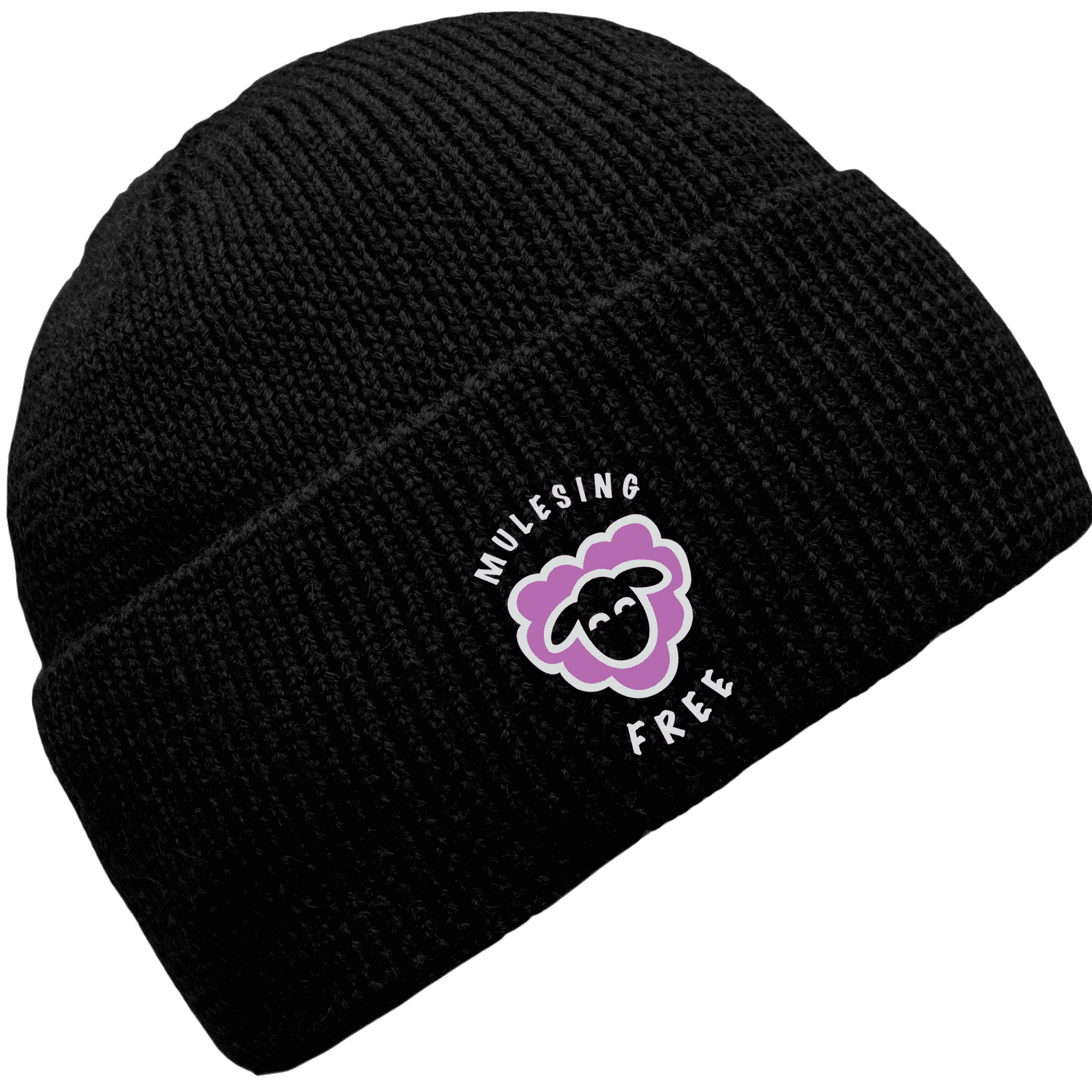 Saana 100% Merinovillapipo omalla logolla - Musta oma logo toteutettu brodeerauksella.