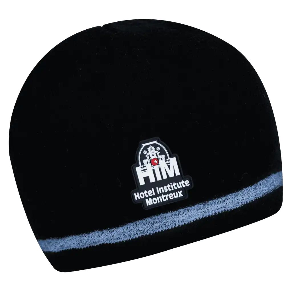 Reflex Heijastava Pipo omalla logolla (coFEE 3001) - Musta oma logo tehty kumimerkillä.