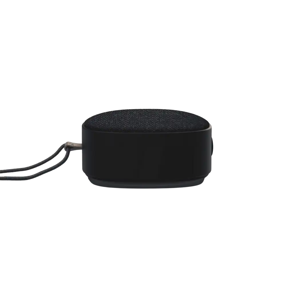 SACKit Go 200 Care -kaiuttimen sivukuva, näkyvissä kompakti muotoilu ja ripustuslenkki