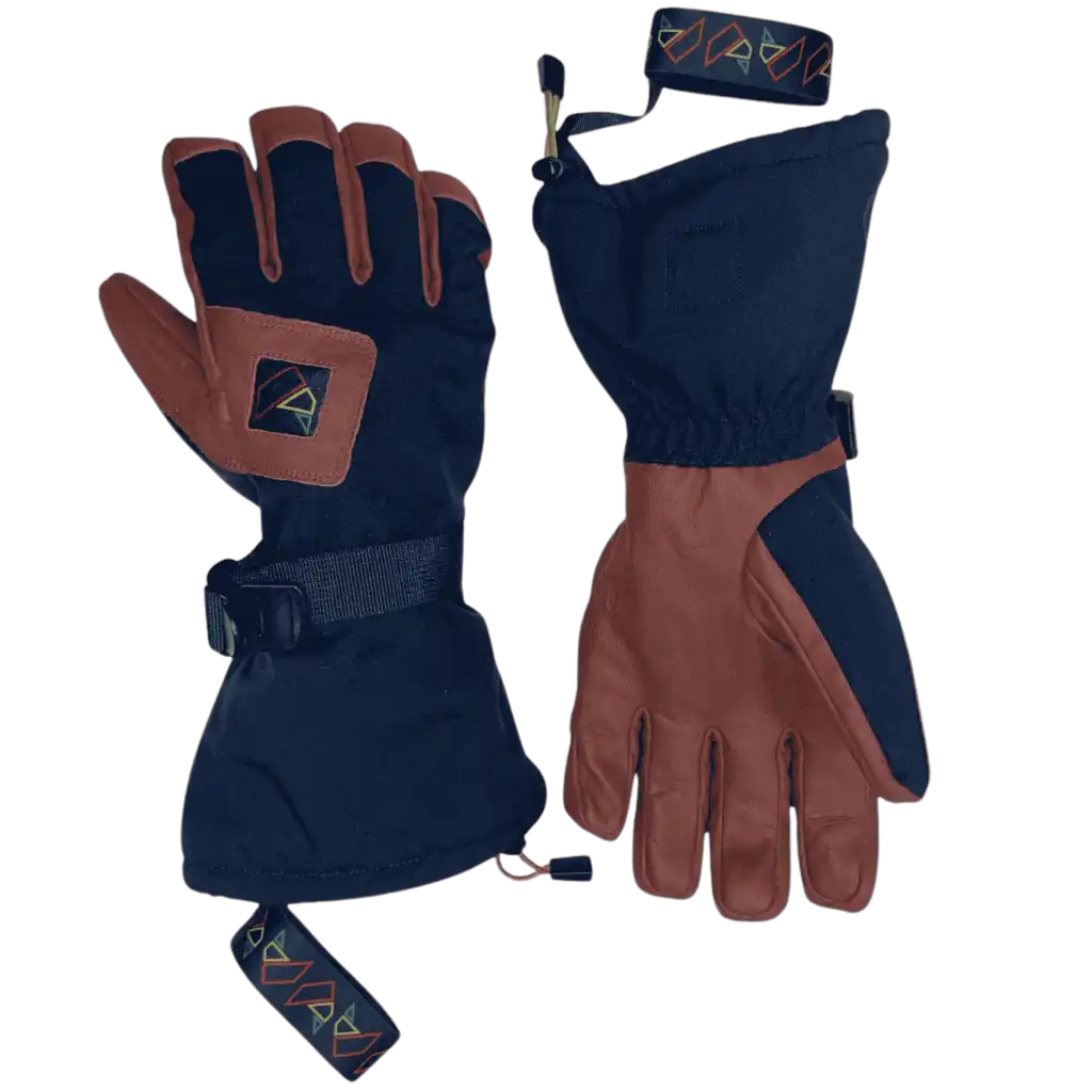 Sapmi Edition -sormikkaan etu- ja takapuoli, näkyvissä vuohennahka ja yksityiskohdat