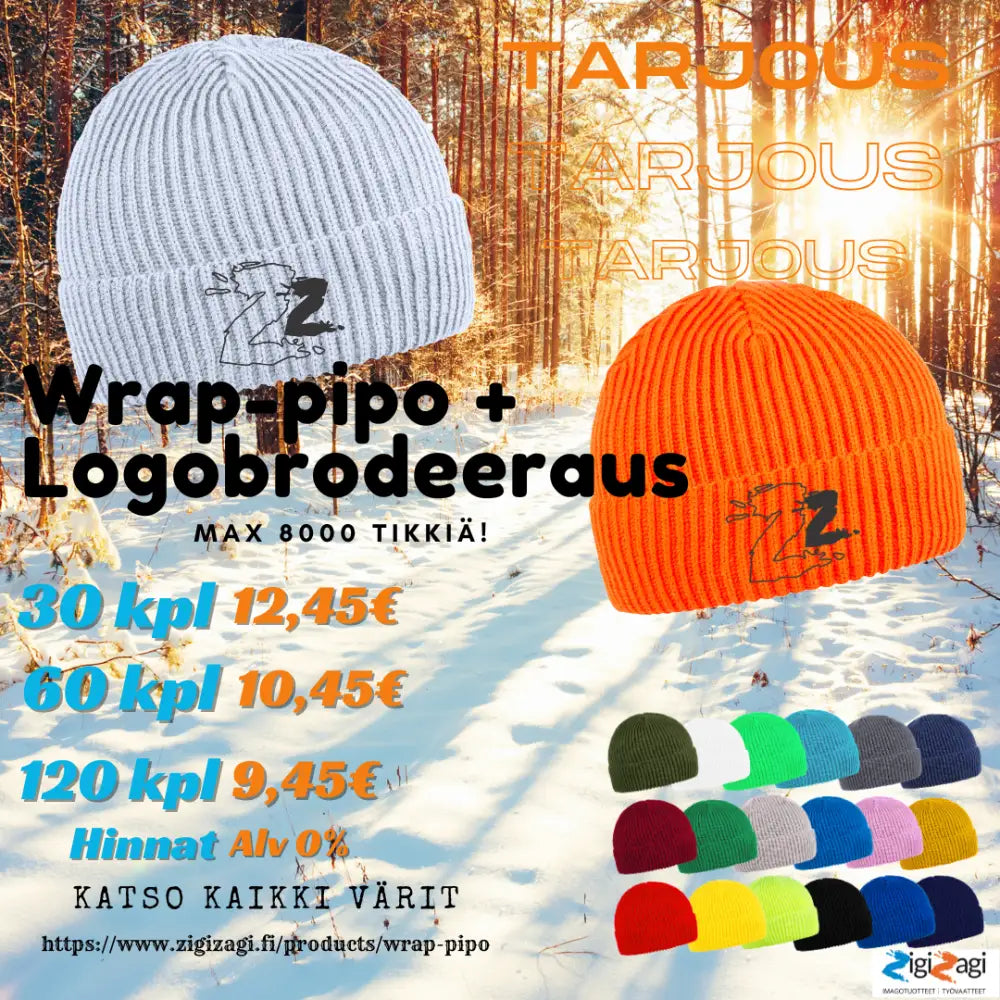 Wrap pipo omalla logolla tarjous