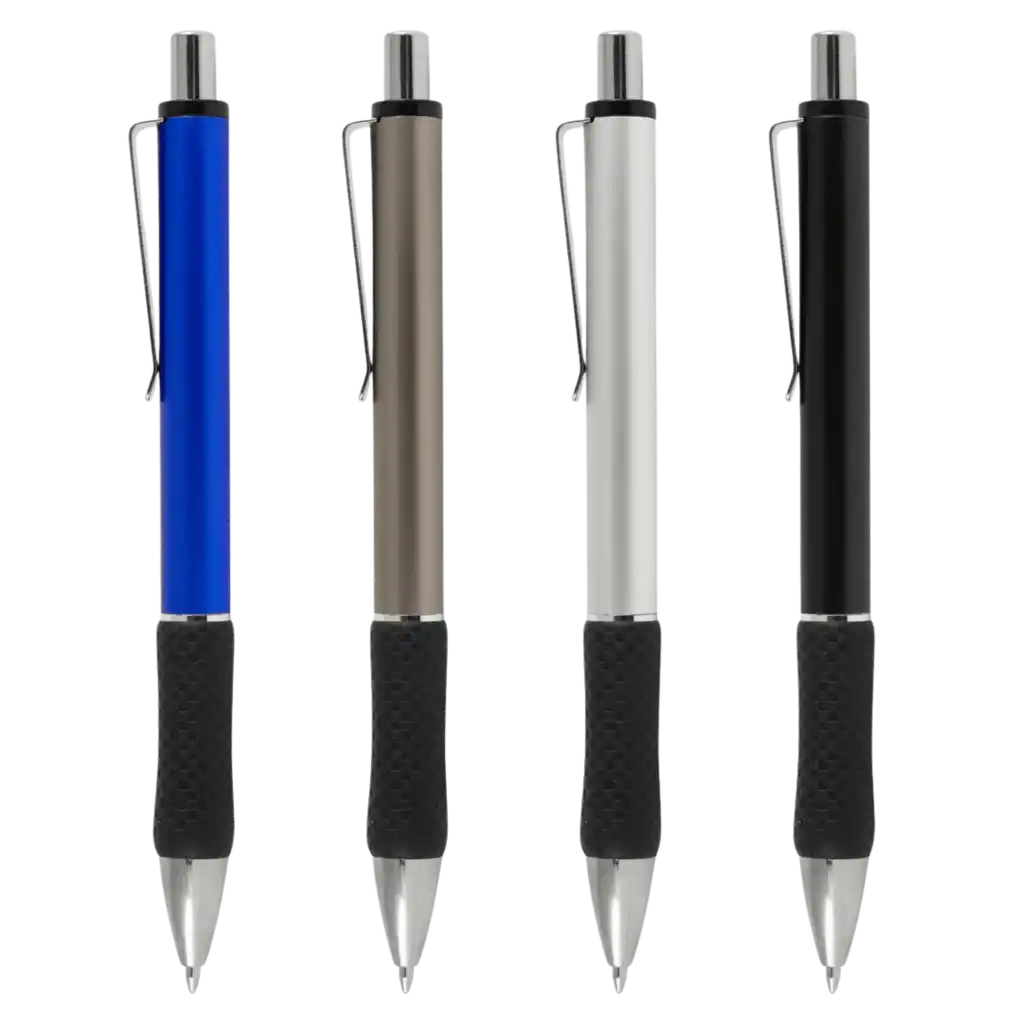 Bally metallikynät omalla logolla – hopea, sininen, musta ja harmaa