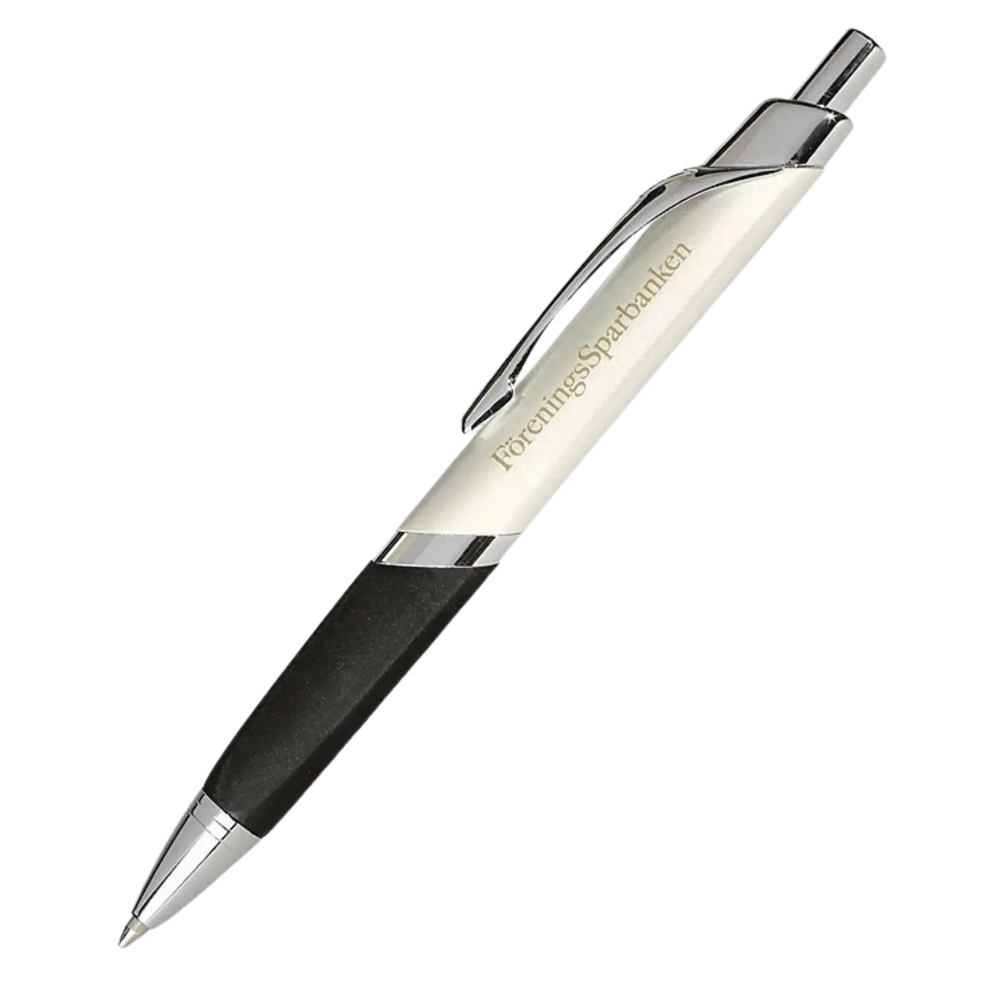 Bermuda  metallinen mainoskynä omalla logolla – hopea metallic laser logo