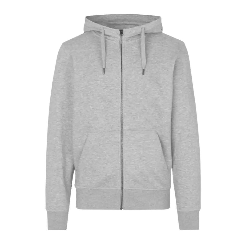 CORE HUPPARI-ID Grey melang e-harmaa huppari yrityksen logolla ZigiZagi