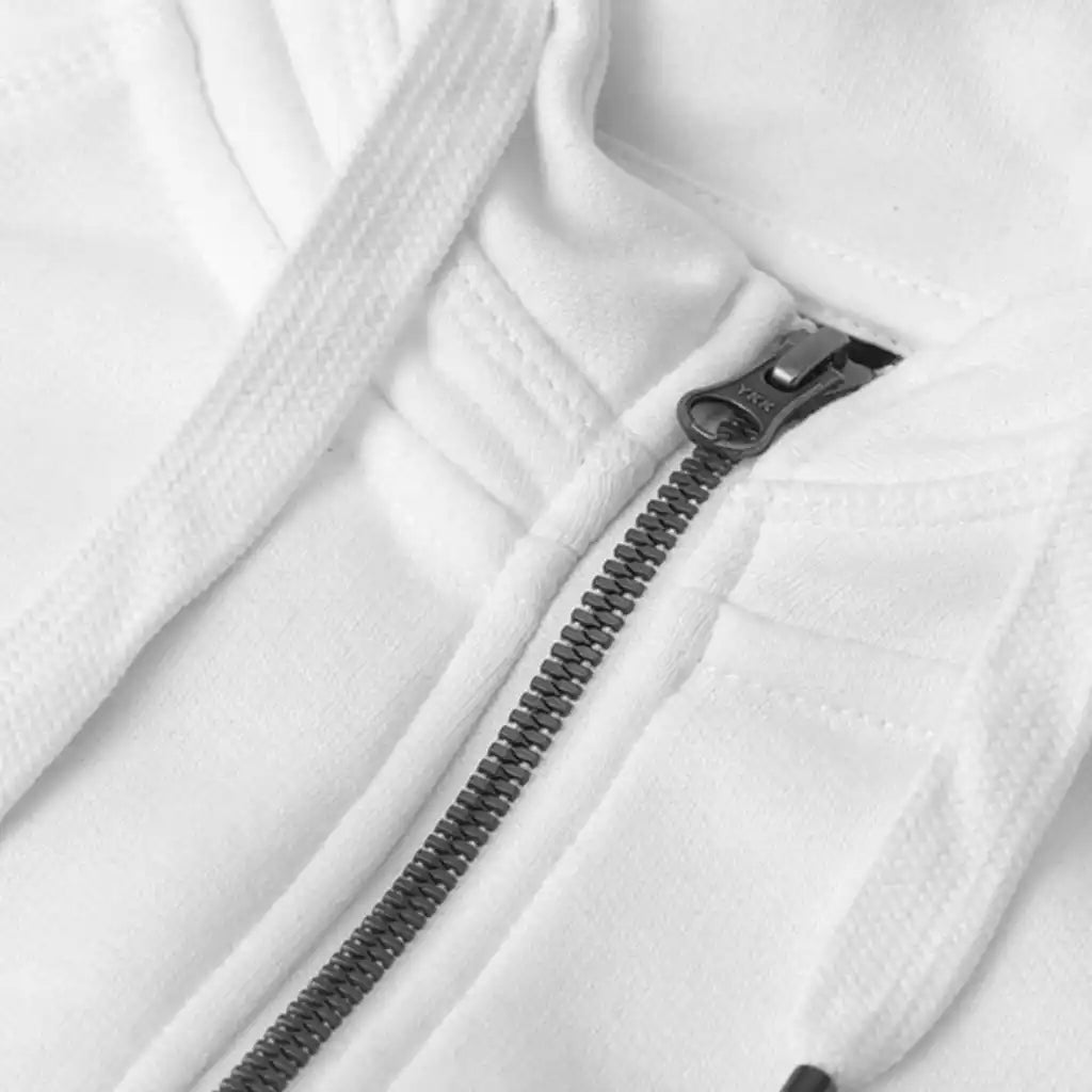 ID CORE 0639 - 
 Huppari omalla logolla valkoinen - 
 Det. kuva - ZigiZagi