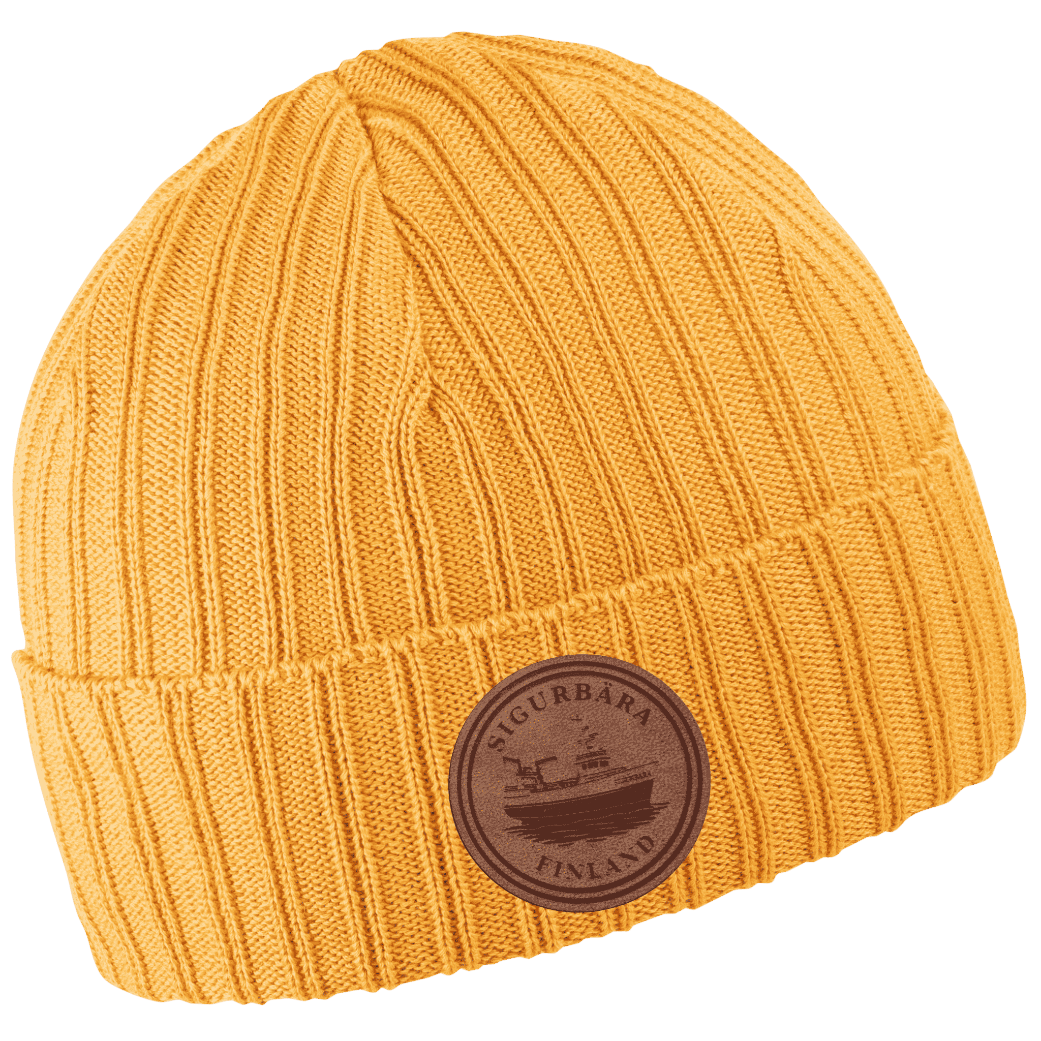 Cotton Band  - 100%  puuvillapipo mustard - Pipo omalla logolla.
