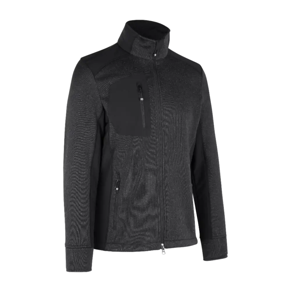 Takki omalla painatuksella - ID -CARDIGAN NEULOTTU FLEECE Anthracite Melange - ZigiZagi