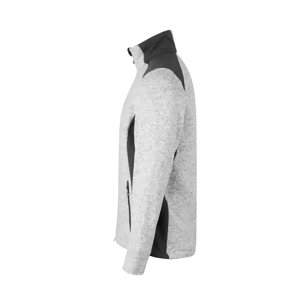 ID® Cardigan Knit Fleece 0850 sivulta – kontrastipaneelit ja säädettävä helma