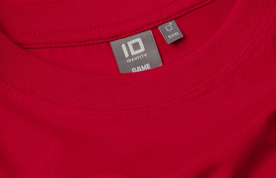 ID GAME 0500 miesten T-paita – punainen, pääntien yksityiskohta
