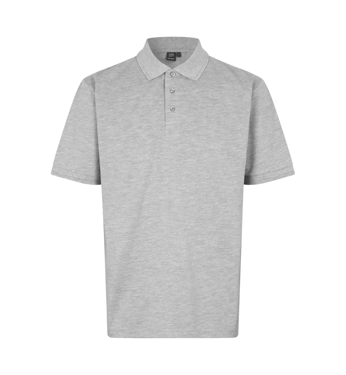 ID PRO Wear 0324 miesten taskuton pikeepaita, harmaameleerattu, edestä