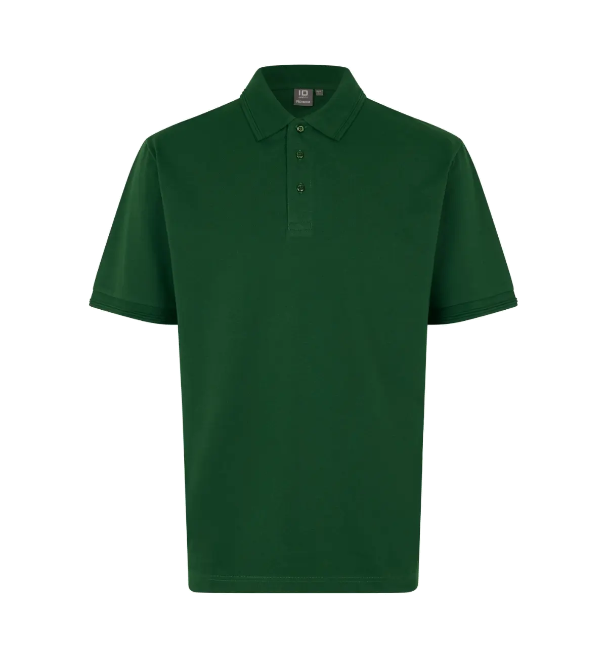 ID PRO Wear 0324 miesten taskuton pikeepaita, pullonvihreä, edestä