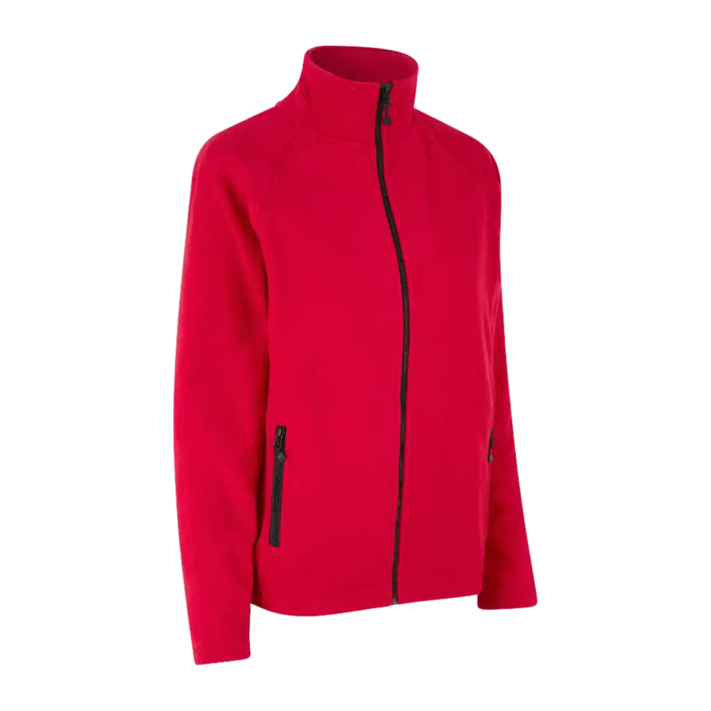 ID® Cardigan 0805 punainen fleece – naisten lämmin ja tyylikäs yritysfleece logolla