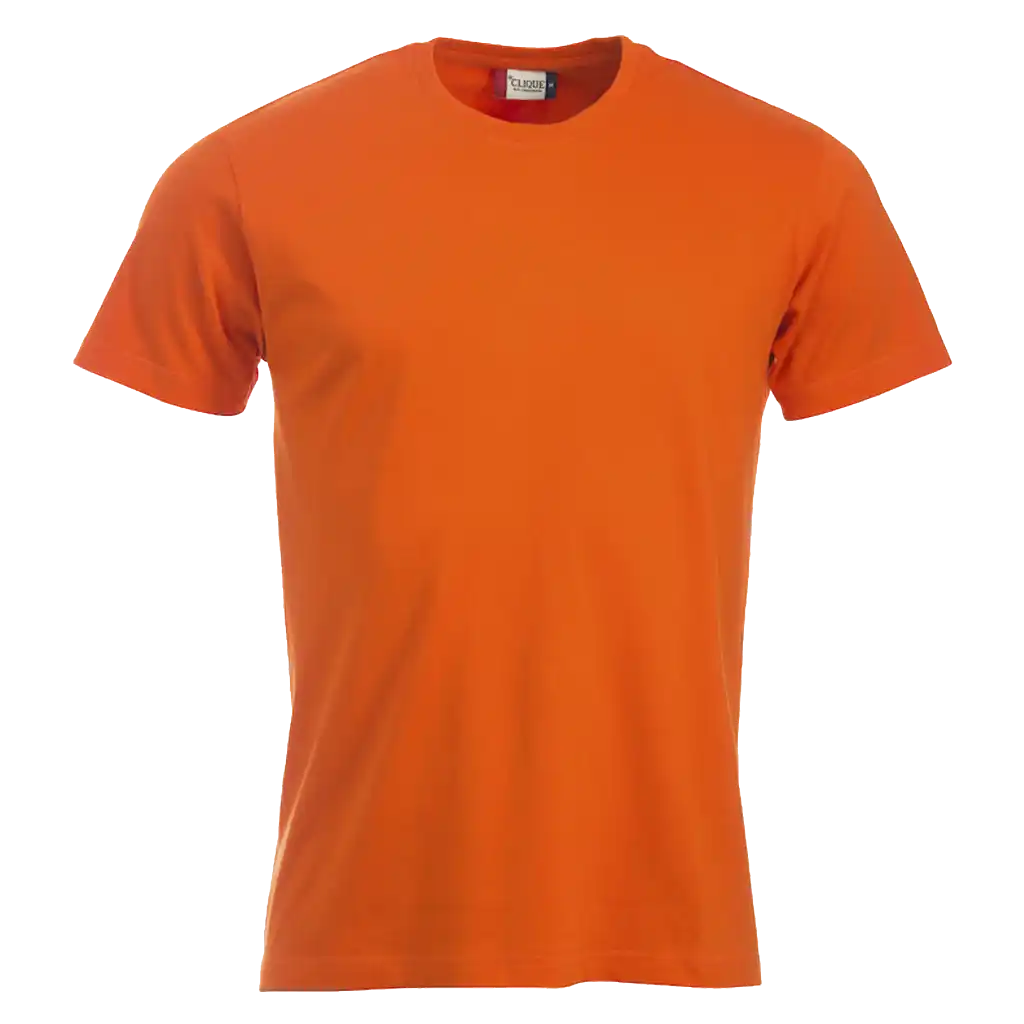 Tumma oranssi Clique New Classic-T miesten t-paita – laadukas t-paita painatuksella yrityksen logolla