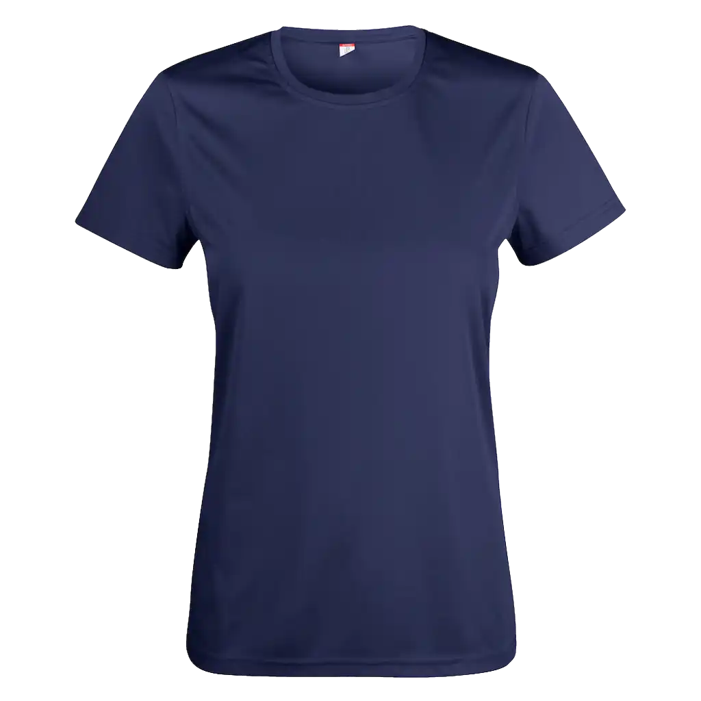 Tummansininen Clique Basic Active-T Women 029039 – tekninen naisten t-paita omalla logolla edullisesti
