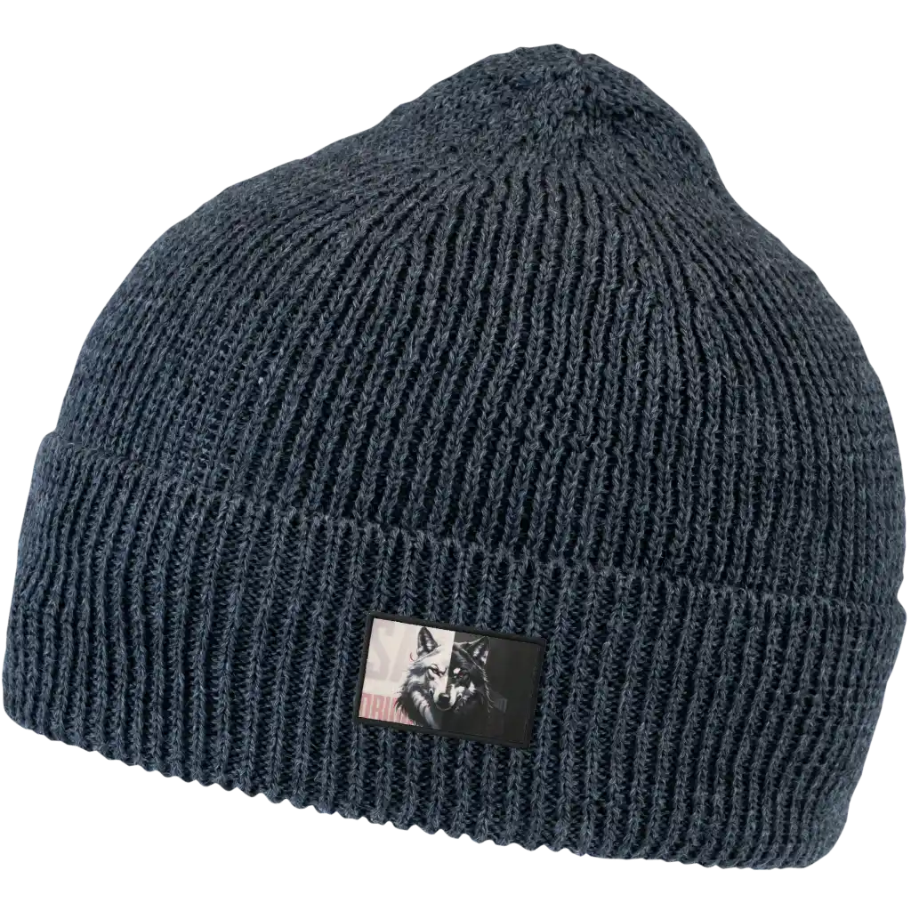 Kuru 100% Merinovillapipo tummanharmaa omalla logolla - Laadukas merinovillapipo jossa oma logo tehty kangasmerkillä. 