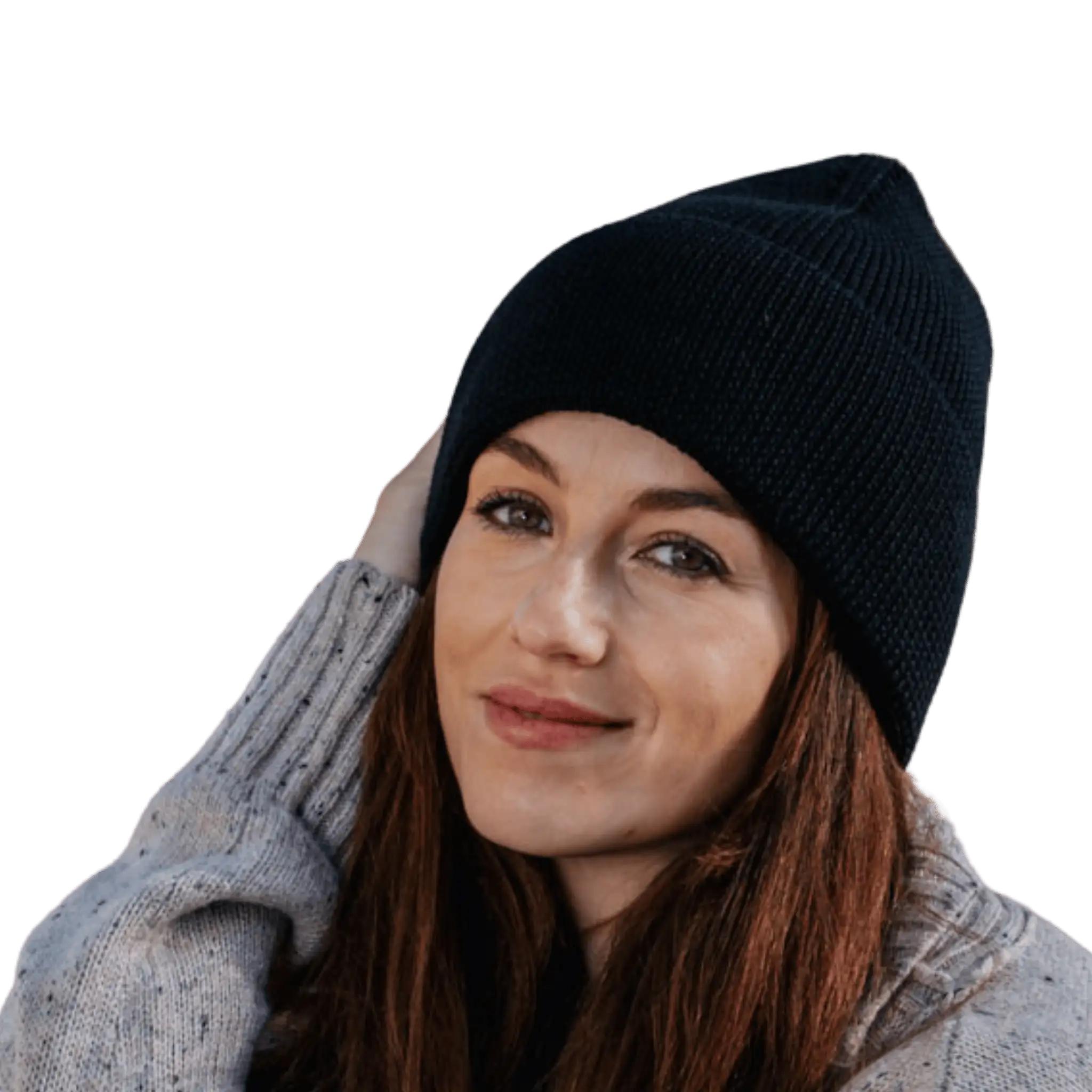 Saana musta paksu 100%  merinovillapipo. Mulesing vapaa Italiainen merinovilla.