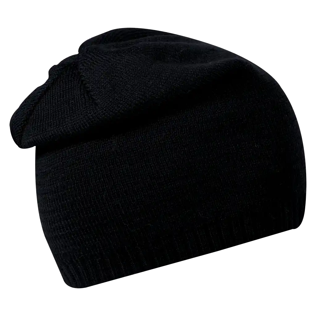 Extended Naisten Merinovillapipo omalla logolla (coFEE 3034) - Musta