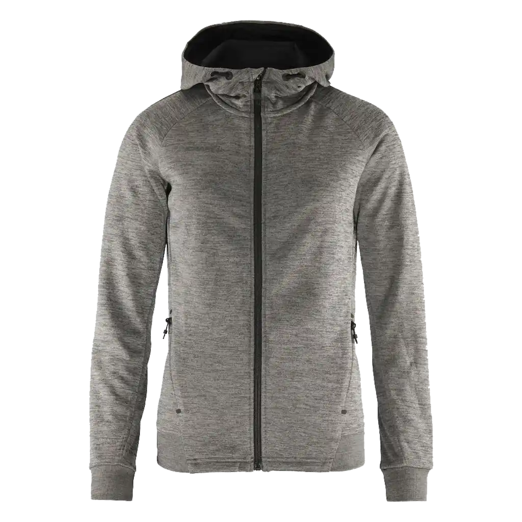 Takki omalla logolla - CRAFT ADV UNIFY FZ HOOD W Dark Grey Melange -ZigiZagi