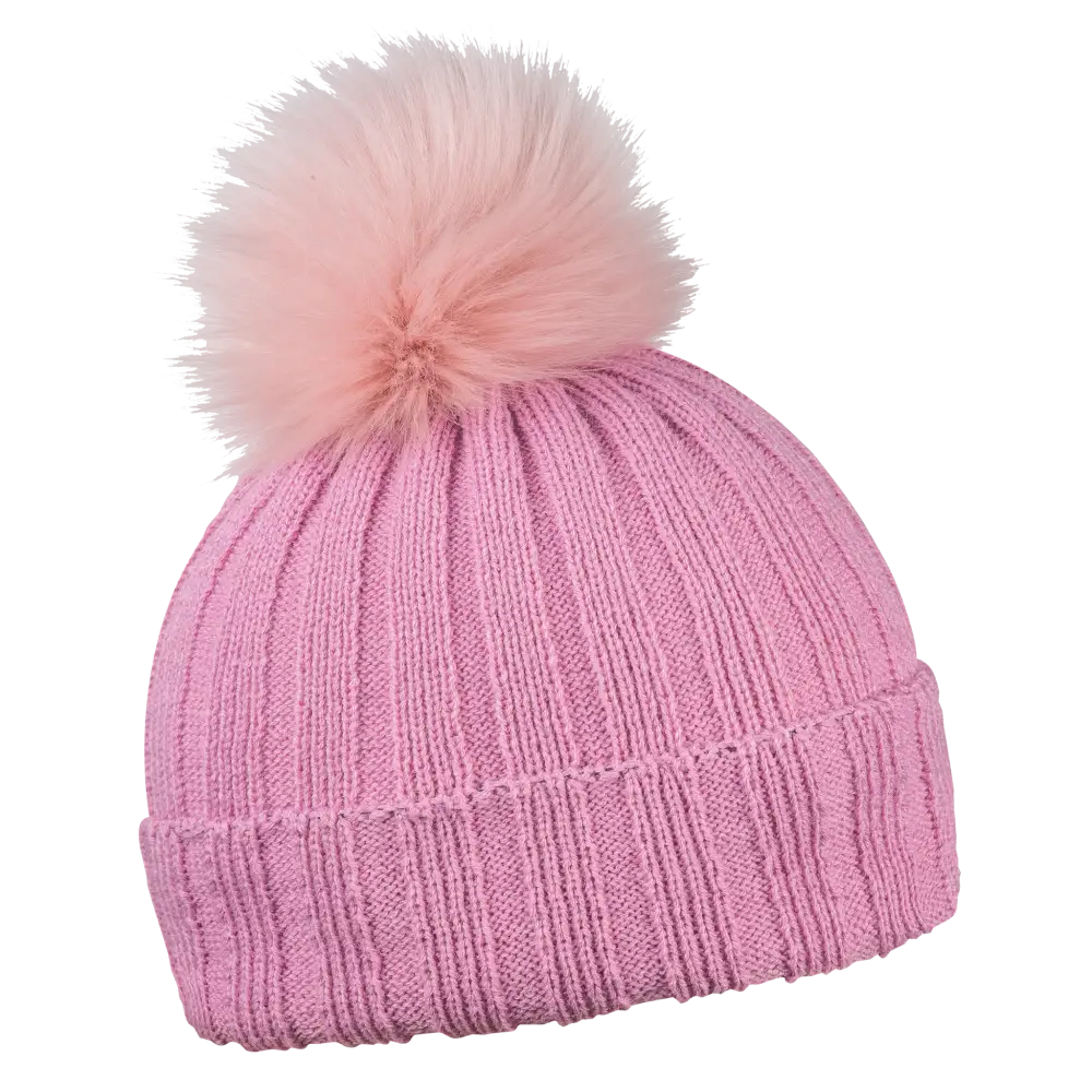 Naisten tupsupipo omalla logolla-Pink-ZigiZagi
