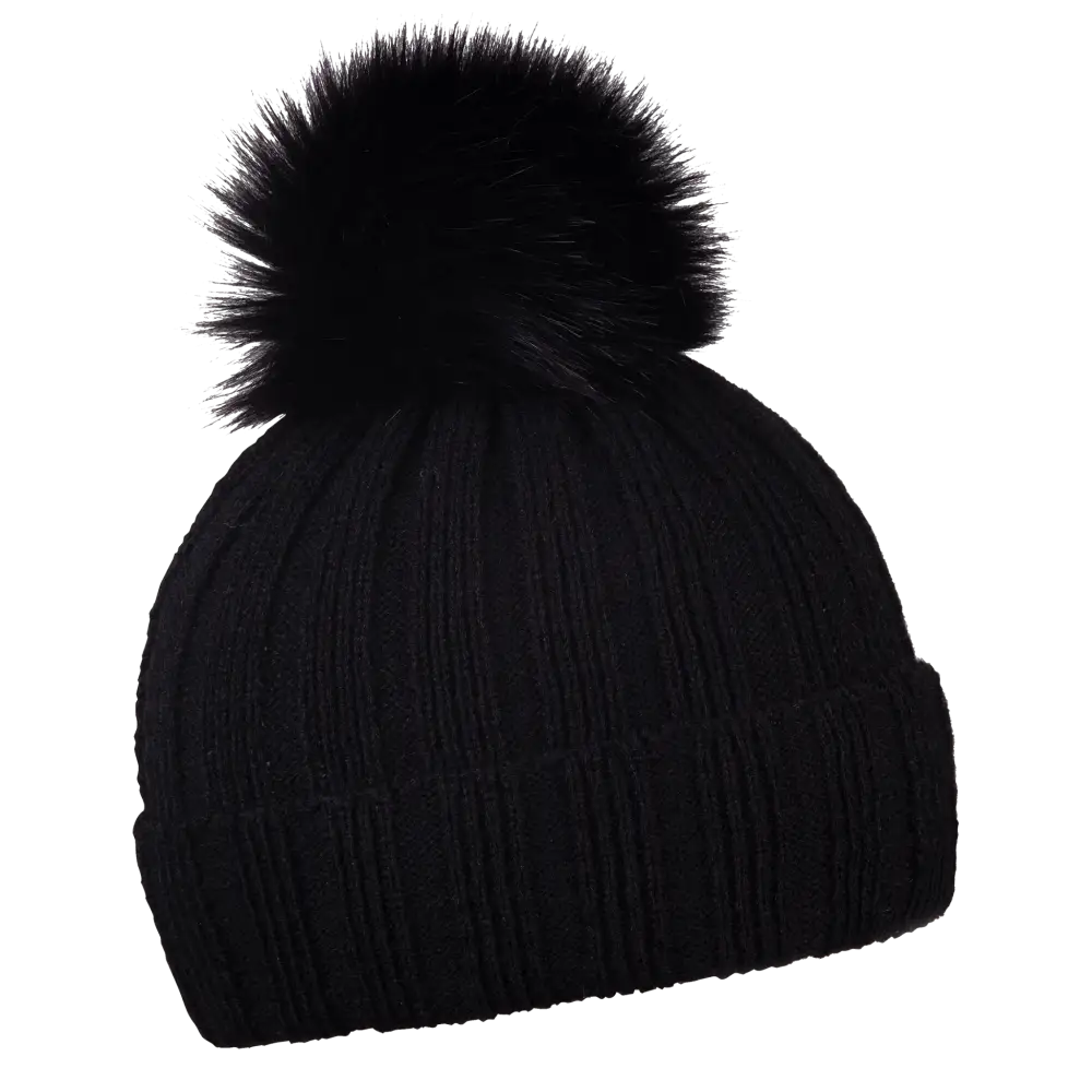Rib fur pipo-Naisten_tupsupipo_omalla logolla -Black-ZigiZagi