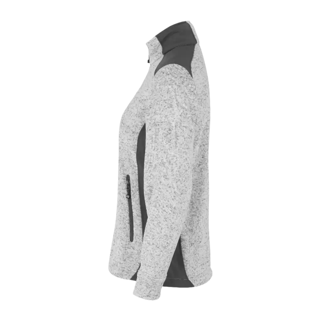 ID® Cardigan Knit Fleece 0851 omalla logolla – Anthracite melange – sivusta
