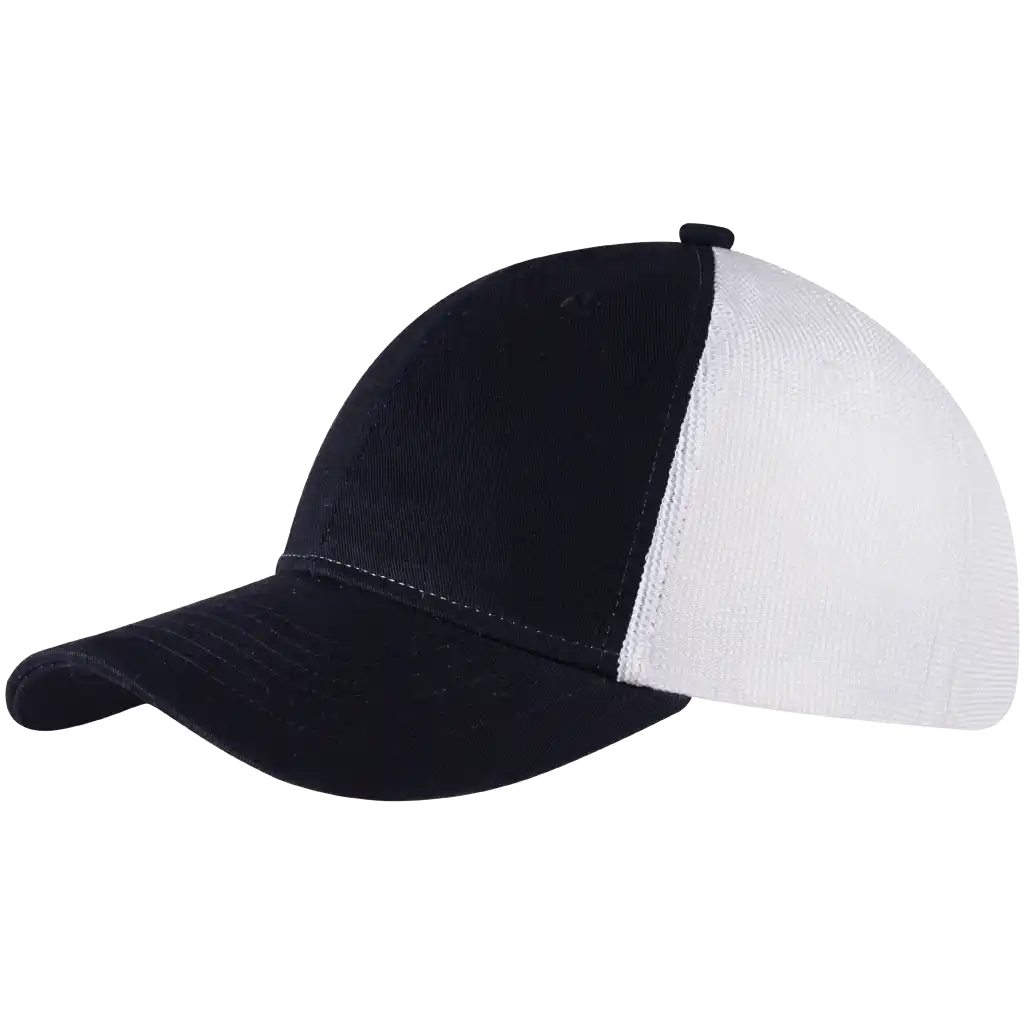 NewMesh trucker lippis musta-valkoinen omalla logolla-ZigiZagi