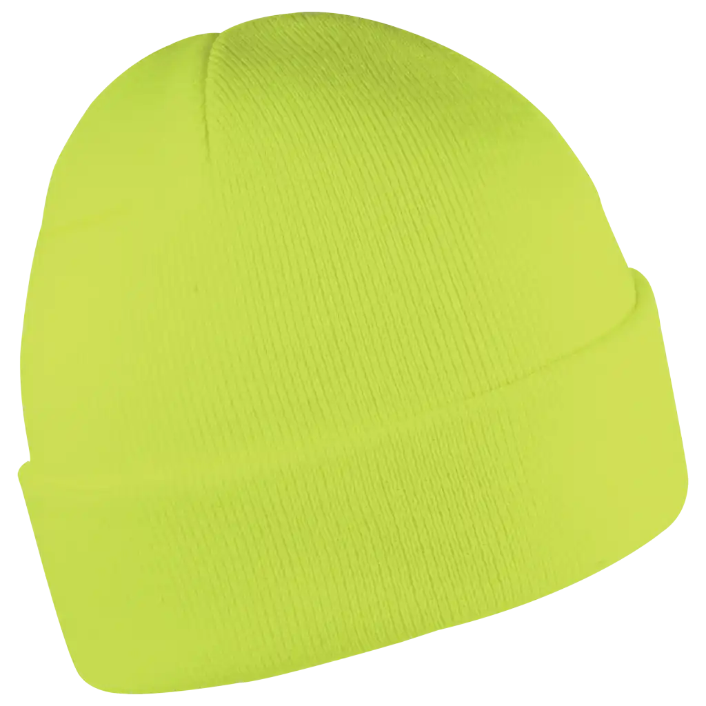 Primary band neon keltainen mainospipo yrityksen logolla.