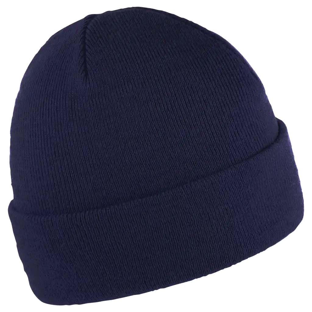 Primary band navy kääntöreuna mainospipo omalla logolla. 