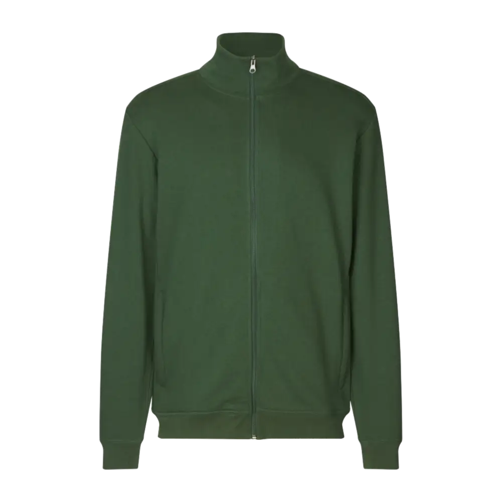 PRO Wear CARE cardigan college takki-ID_bottle green-vihreä-huppari omalla logolla-hoito työ-hoiva-työ vaate-laitospesu-ZigiZagi