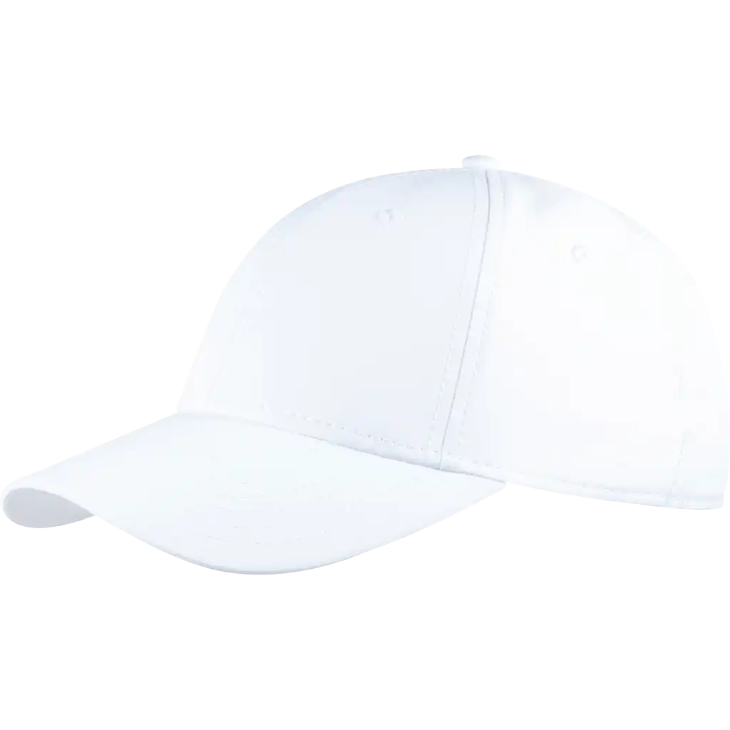 Valkoinen Quick Dry lippis omalla logolla.