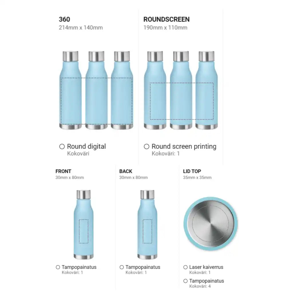 RPET 600 ml juomapullo kumisella pinnalla alk. 3.95€ - ULKOILU JA VAPAA-AIKA