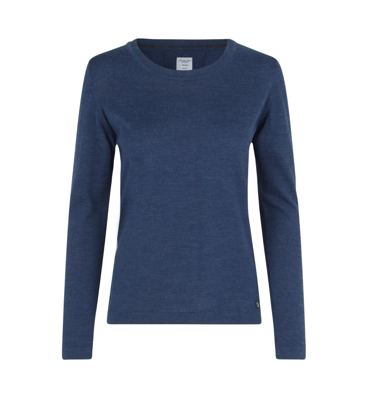 SEVEN SEAS The Knit S640 naisten pyöreäpääntieinen merinovillasekoiteneule, sinimeleerattu, edestä