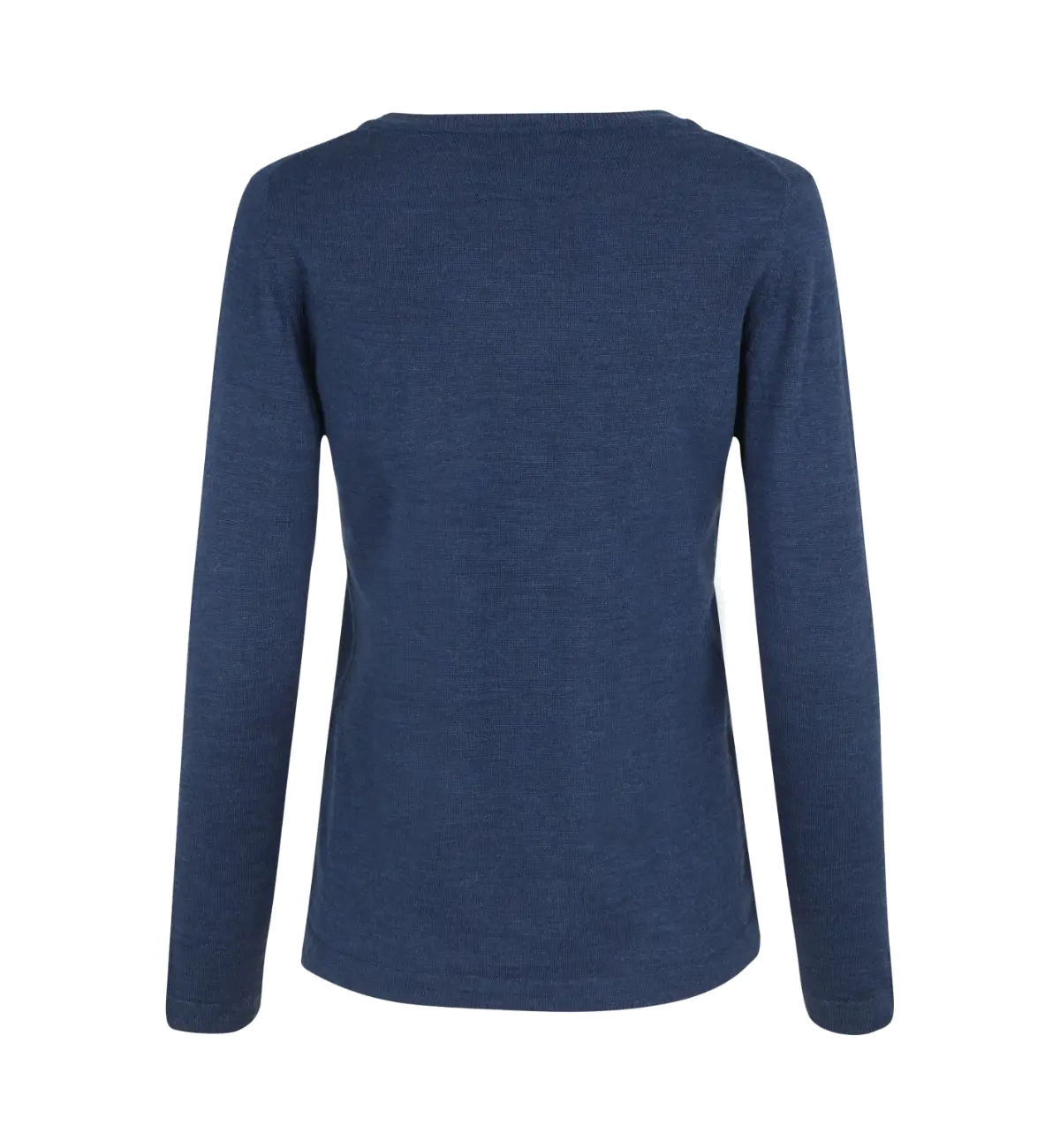 SEVEN SEAS The Knit S640 naisten pyöreäpääntieinen merinovillasekoiteneule, sinimeleerattu, takaa