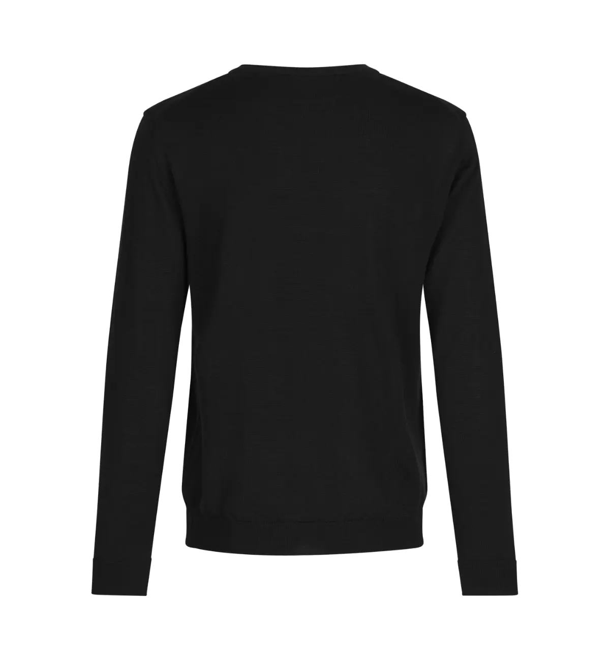SEVEN SEAS The Knit S650 miesten pyöreäpääntieinen merinovillasekoiteneule, musta, takaa